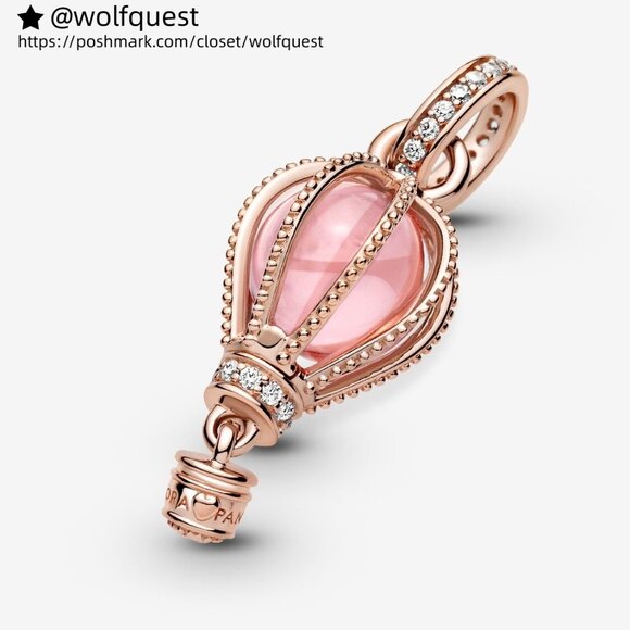 Pandora Sparkling Pink Hot Air Balloon Dangle Charm - Picture 2 of 6